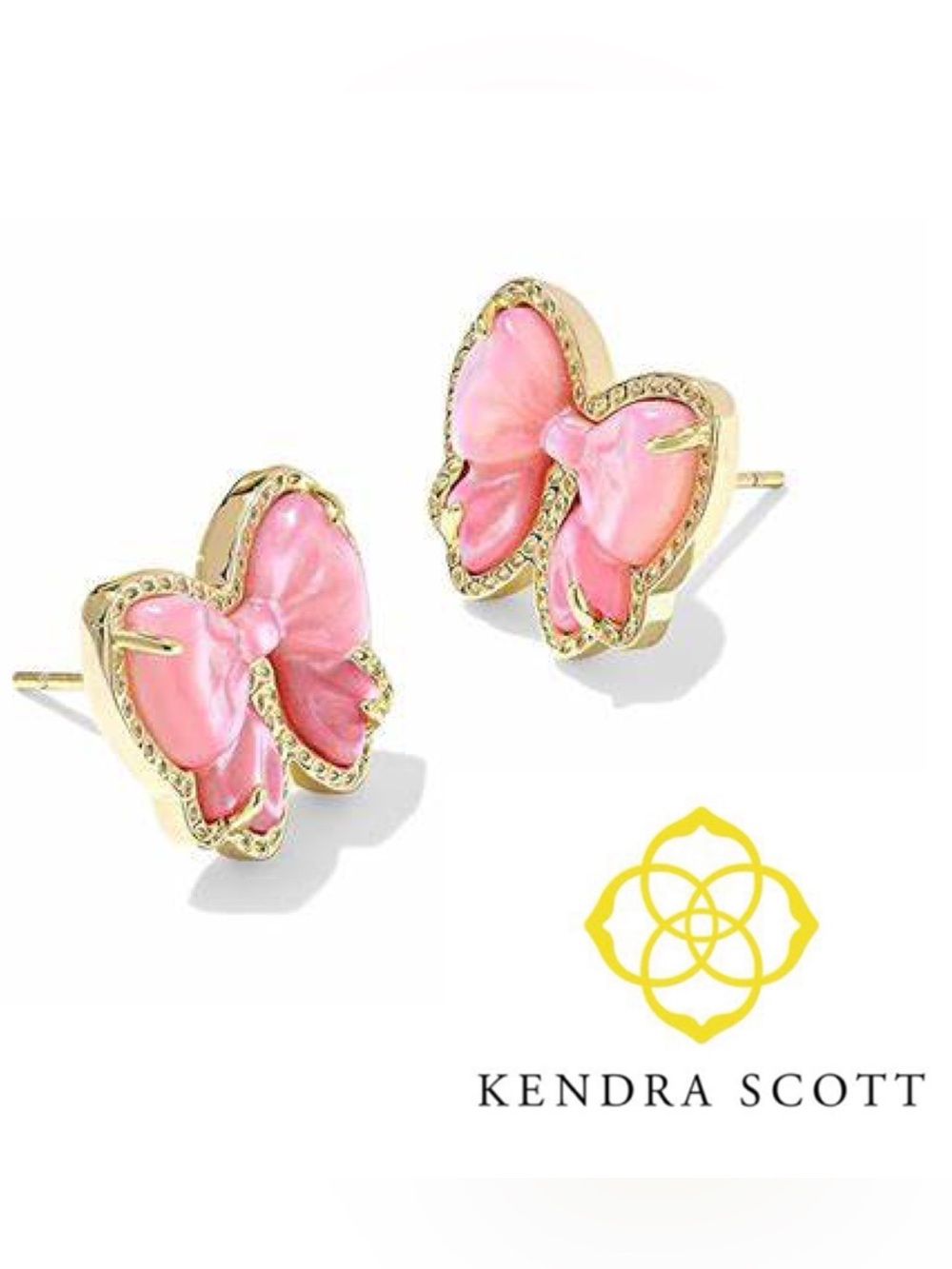 Kendra Scott, Haley, PINK RIBBON, BOW Earrings, Everyday Pretty, NWT!